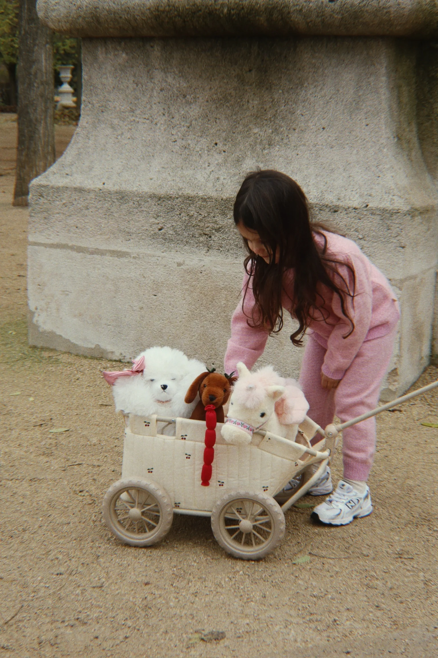 Chariot poussette vintage en coton bio l Cherry – Image 2