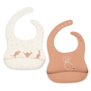 Bavoir Silicone l Kangaroots l Lot de 2