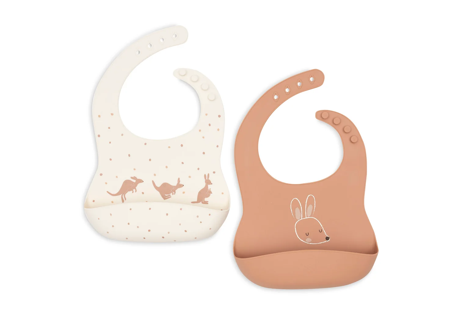 Bavoir Silicone l Kangaroots l Lot de 2