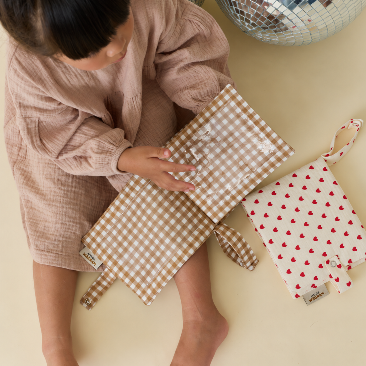 Mini album photo handmade en gaze de coton l Vichy