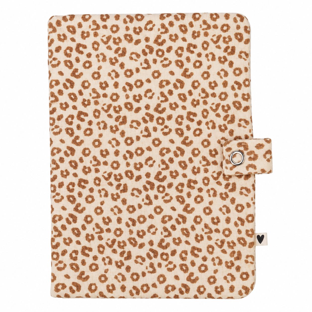 Protège-carnet gaze de coton handmade l Crème Léopard