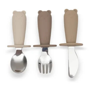 Set de couverts bébé en silicone l Natural