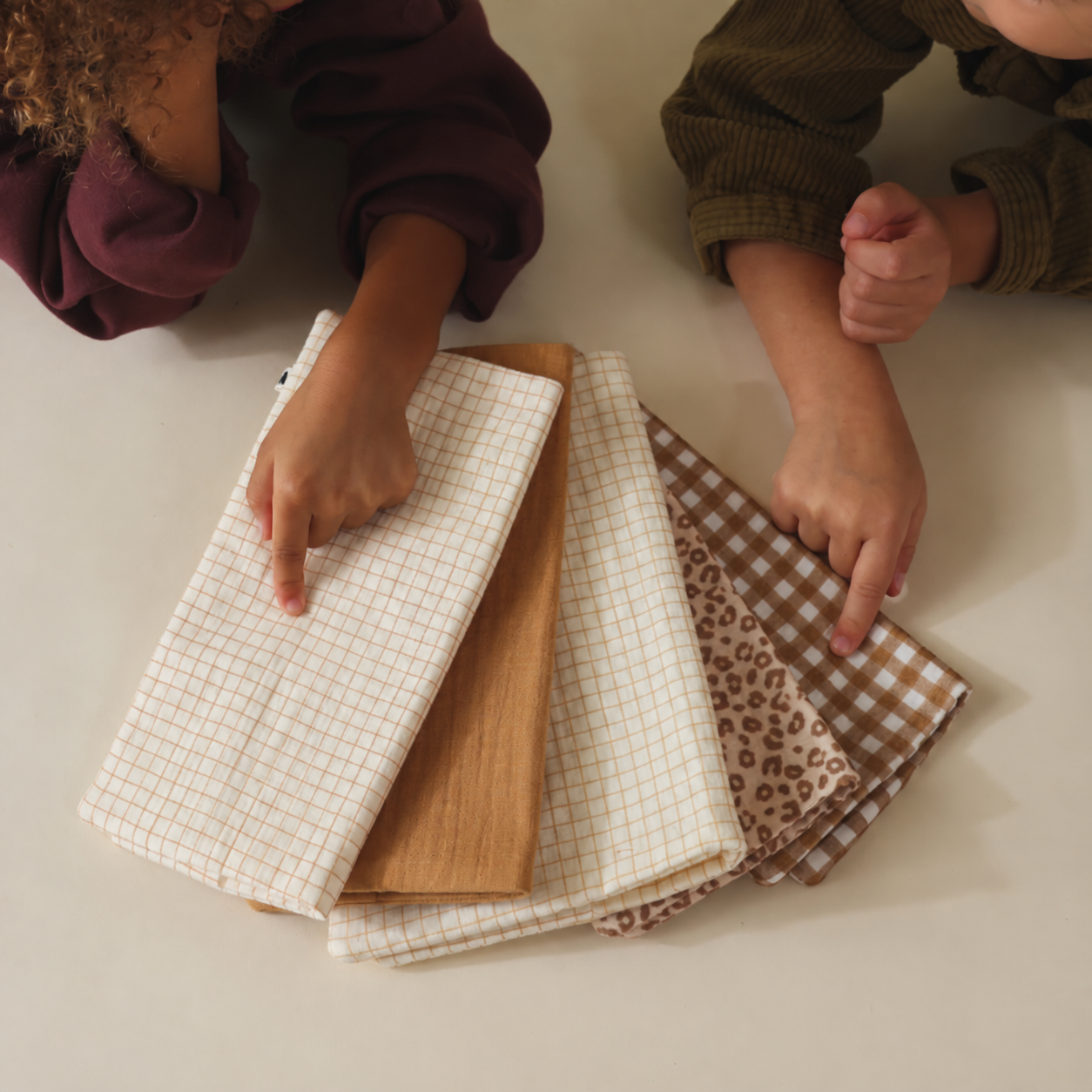 Protège-livret de famille gaze de coton handmade l Rayures larges