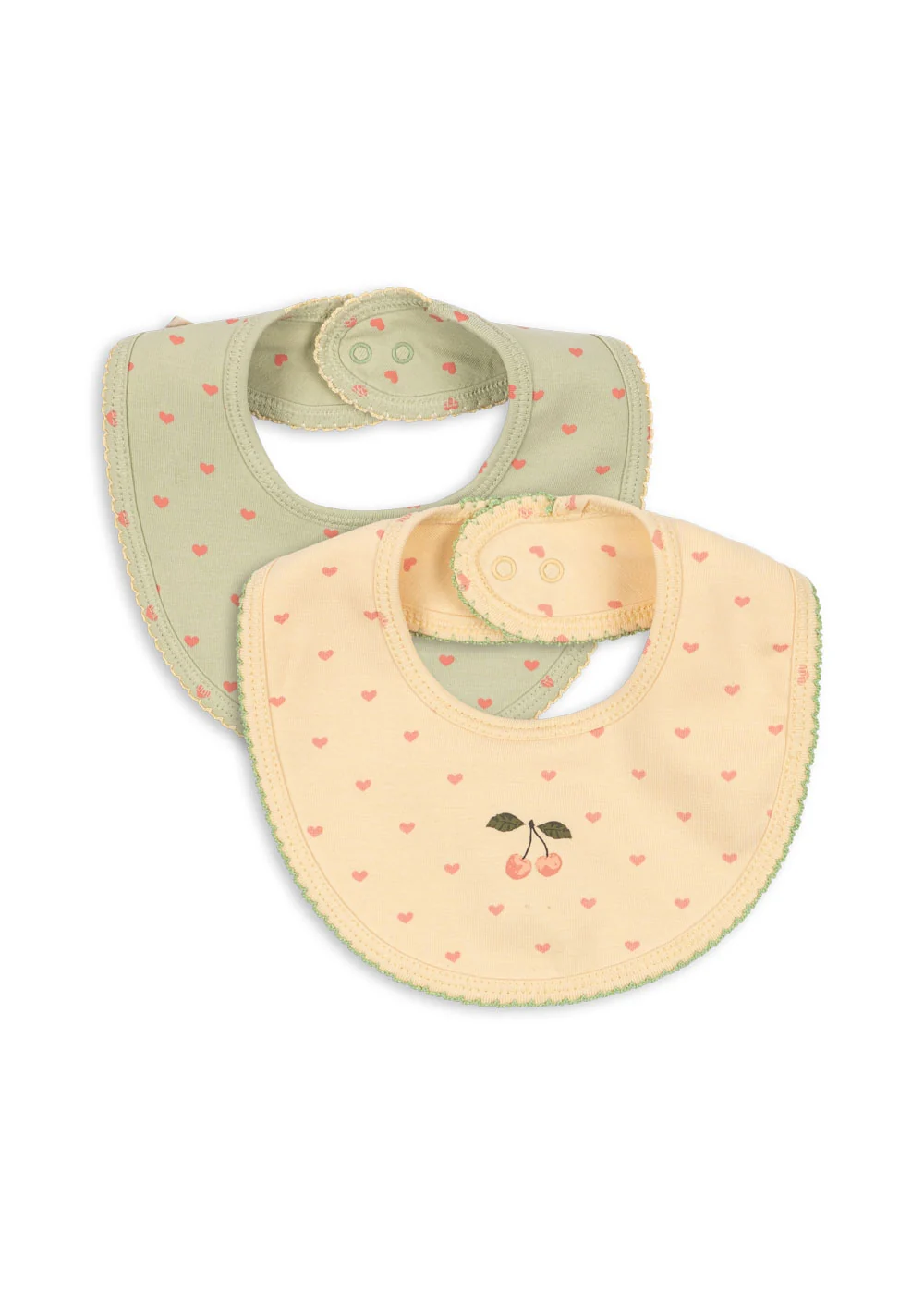 Bavoir Bandana en coton bio l Lot de 2 l Coeur golden