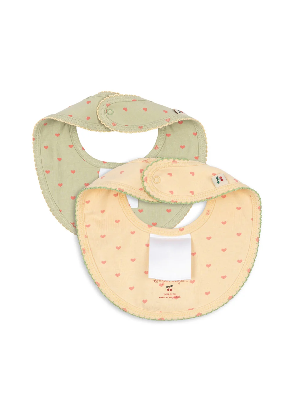 Bavoir Bandana en coton bio l Lot de 2 l Coeur golden – Image 3