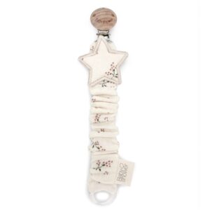 Attache-tétine gaze de coton bio l Etoile l Roseberry