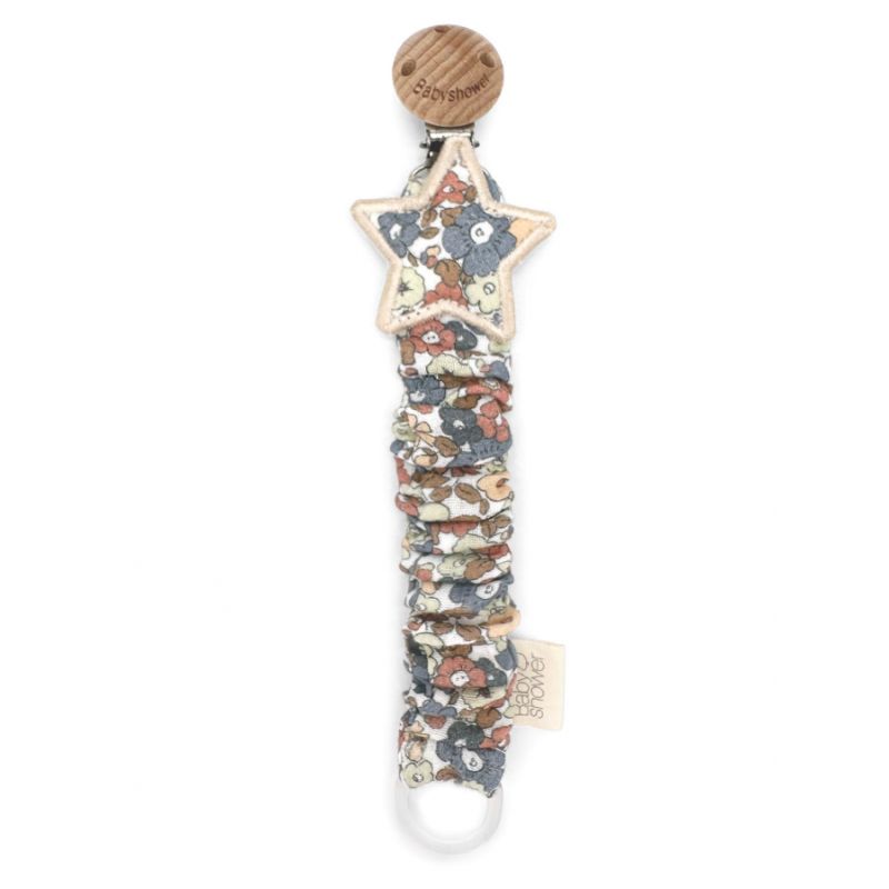 Attache-tétine gaze de coton bio l Etoile l Floral Meadow