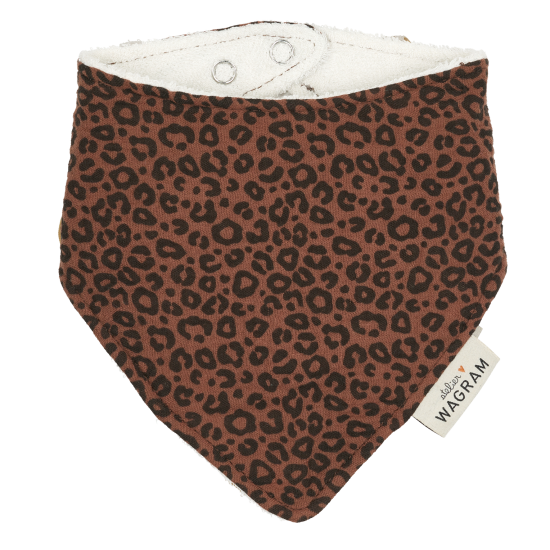 Bavoir bandana handmade Oeko-Tex l Léopard l Marron – Image 2