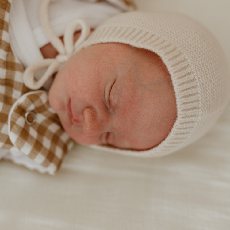 Béguin tricoté en laine mérinos l Crème – Image 6