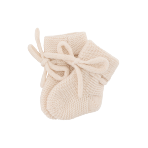 Chaussons bébé tricotés l Crème l 3-6 mois