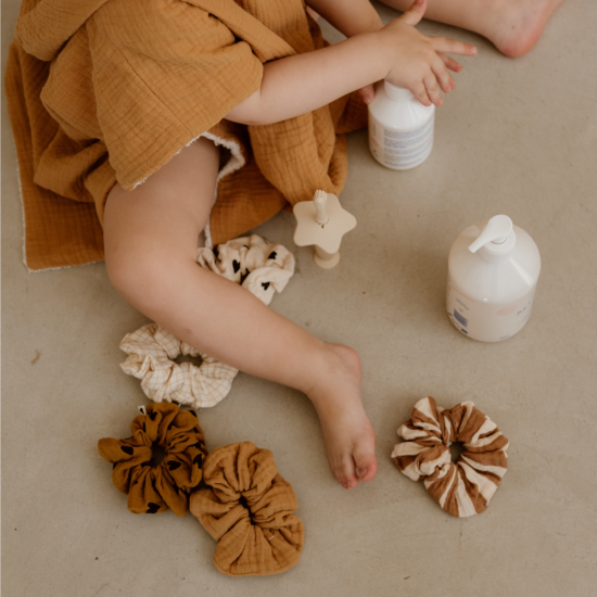 Chouchou gaze de coton handmade l Rayures larges