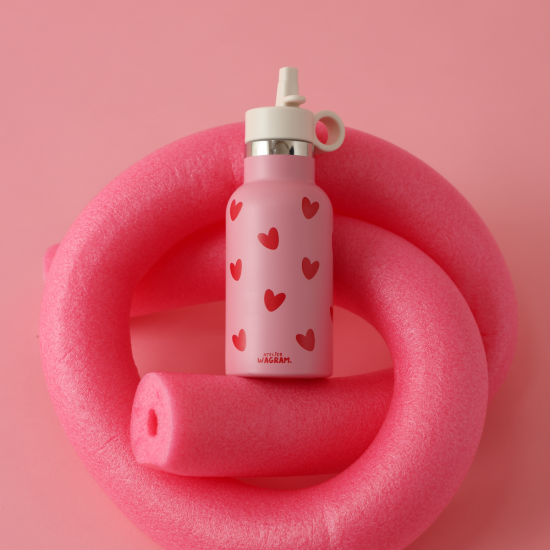 Gourde isotherme l Rose Cœurs Rouges