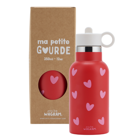 Gourde isotherme l Rouge Cœurs Rose