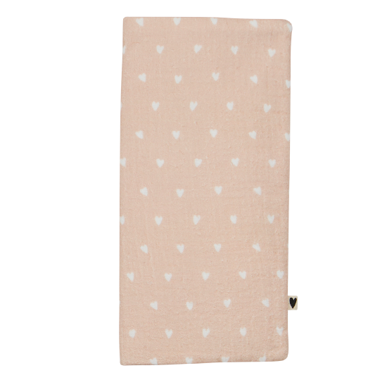 Protège-livret de famille gaze de coton handmade l Beige Petit Coeurs